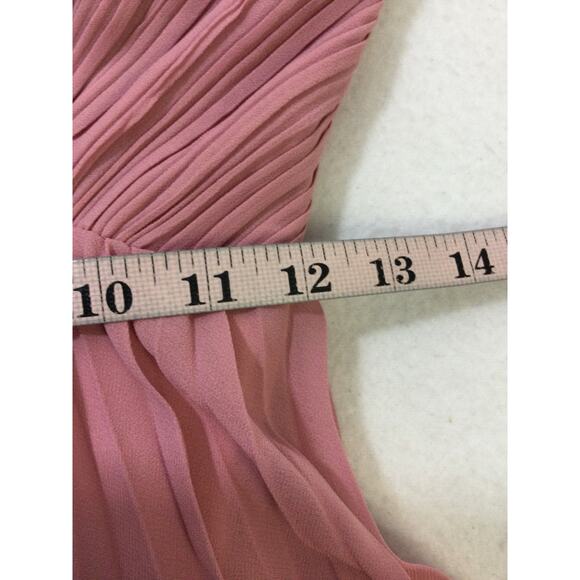 LULU'S  XS Mesmerizing Essence Pink Pleated Backless Tiered Maxi Dress B91 - Picture 7 of 10